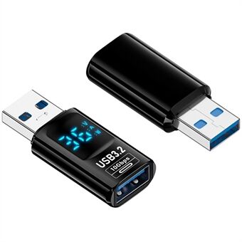 60W 10Gbps Dataoverførselsadapter Digital Display USB-A til USB-A Mini Konverter