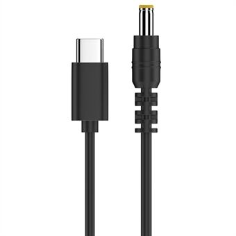 15V 5,5 x 2,5 mm Type-C til DC-strømkabel PVC-netledningsadapter til routere, kameraer, tv-boks, skrivebordslamper