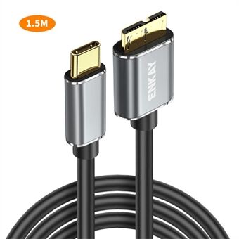 ENKAY HAT PRINCE 1.5m USB 3.1 Type-C til USB 3.0 Micro B-kabel til kamera harddisk opladnings datakabel