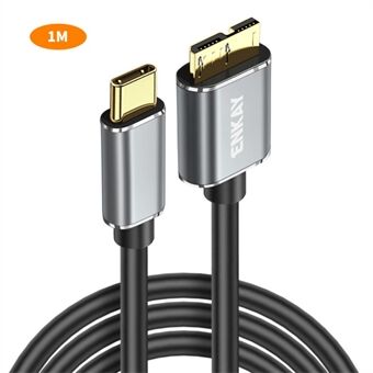 ENKAY HAT PRINCE 1m USB 3.1 Type-C til USB 3.0 Micro B Kabel til Kamera Harddisk Opladning Data Kabel