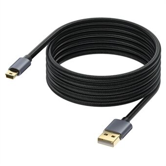 10m USB 2.0 til Mini B Han Opladerledning USB Mini til USB Opladerkabel til PS3 Controller / MP3-afspiller / Kamera