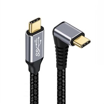 UC-064-UP-0.5M 90-graders vinklet Type-C USB-C han til han USB3.1 10 Gbps 100 W datakabel med E-markør Chip