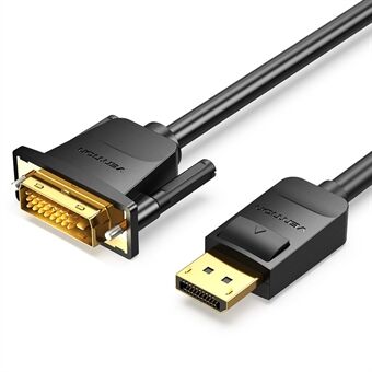 VENTION HAFBH 2m DP til DVI 24+1 Konverteringskabel 1080P PVC HD Videokabel - Sort