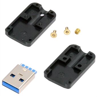 CN-024-MA Loddetype USB 3.0 Type-A Hanstikforbindelse med aluminiumlegeringsskal til 6,0 mm kabel