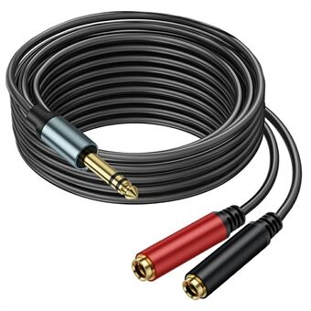 3m 1 / 4 tomme TRS Stereo Splitter Y Kabel 6,35mm Stereo Hanstik til Dobbelt 6,35mm Hunstik Kabel