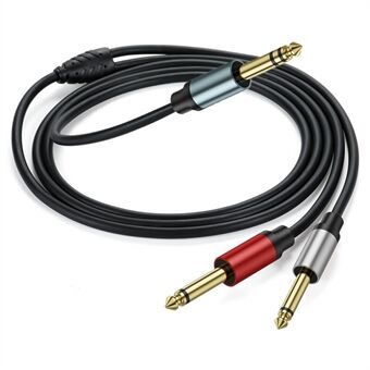 3m 1 / 4 Tomme TRS Stereo Y-Splitter Kabel 6.35mm Han Jack til Dual 6.35mm Han TS Mono Audio Kabel