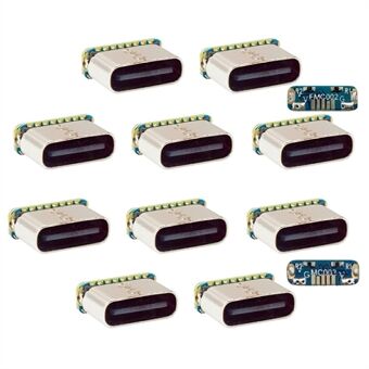 CN-032 10 stk / sæt DIY lodde Type-C hunstikforbinder erstatning for Micro-USB 5-pol hunstik