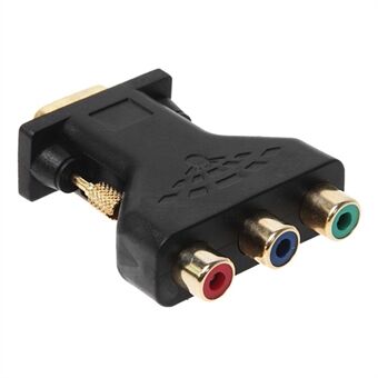 Forgyldt VGA Han til 3RCA Adapter Video Audio VGA Converter Adapter Velegnet til HDTV DVD (rød, blå, grøn)