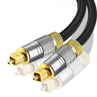 2 m højttalerforstærker Fiber Digital Optisk Audio SPDIF-kabel Guldbelagt stik Toslink Nylon flettet linje (trådtype)