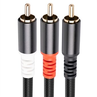 3704 3m RCA Han til Dual RCA Han Y-formet Splitter Kabel Lyd Forbindelsesledning til Mixer Forstærker Lydkort