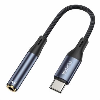 YESIDO YAU38 15CM Type-C han til 3,5 mm hun AUX-kabel Lydadapterledning USB-C til Aux hovedtelefonstiklinje