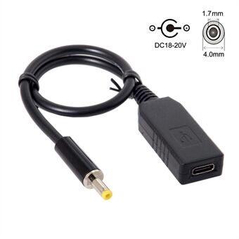 CY UC-101 USB-C Hun til 4.0*1.7mm Han Power Plug PD Emulator Trigger Opladningskabel