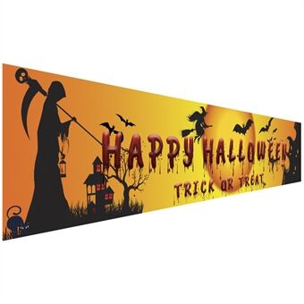 250x48cm Glædelig Halloween Banner Hængende Skilt 100D Polyester Jul Fest Dekoration - WSHF