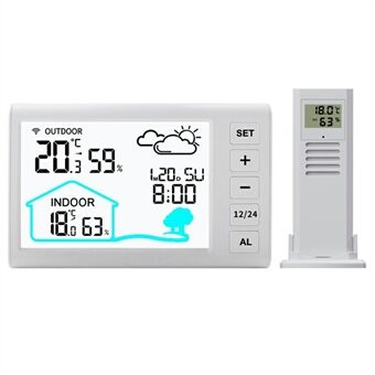 TS-FT006 Indendørs / Udendørs Temperatur Luftfugtighedsmonitor Trådløs Vejrstation Vækkeur (CE / ROHS Certificeret)