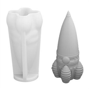 A101C-2 Høj Raketform Fondant Form Rum Tema Silikone DIY Kagedekorationsværktøj (BPA Fri, Ingen FDA)