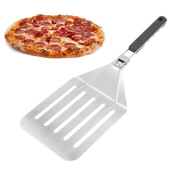 Foldbar 430 rustfrit stål pizza kagespatel pizza peel slidsede spartel, størrelse M (BPA-fri, ingen FDA-certifikat)