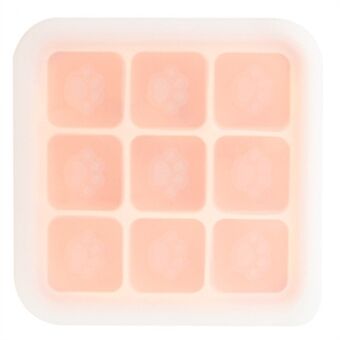 9 Grid Kattepote Ishældningsform med låg Baby Food Silicone DIY Maker (Ingen FDA)