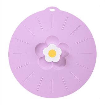 20*20cm Sød Blomst Silicone Friskholdelseslåg Køkken Rund Skållåg (Uden FDA Certifikat, BPA Fri)