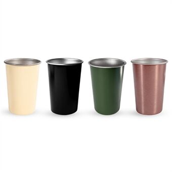 4 STK Campingkrus Rustfrit Steel 350ML Bærbar Stabelbar Outdoor Vandring Kaffe Drikkekop Størrelse: L (BPA-fri, Ingen FDA-certificering)