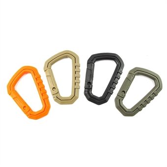 4 Pcs AOTU D-Shape Hard Plastic Carabiner Clip PVC Spring Snap Hook Carabiner for Camping Hiking Everyday Use