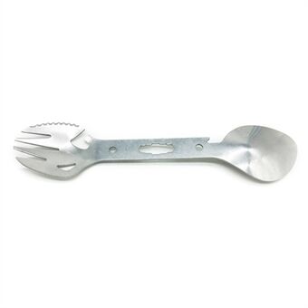 DIY0432 10-i-1 Multifunktionel Taktisk Spork Rustfrit Stål Ske Flaskeåbner Camping Bestik (Ingen FDA Certifikat)