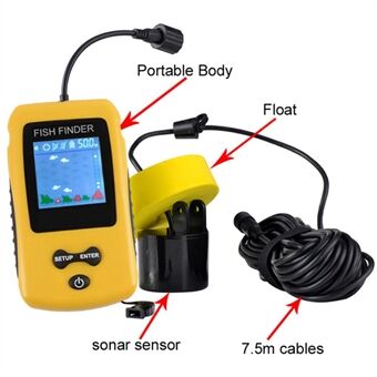 Transportabel Sonar Ultrasonic Wired Fiskfinder med HD LCD-skærm