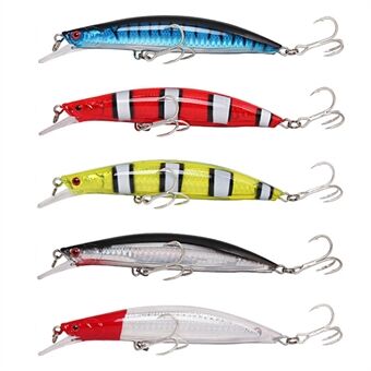 XY-614 5 stk / sæt Livlig Minnow Fiskeagn Hård ABS-støbt agn Sænkende Crankbait med Dobbeltkroge