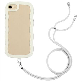 Til 7/8/SE (2020)/SE (2022) Bølget Edge PC + TPU Telefonetui Farveramme Transparent Bagcover med Justerbar Strop