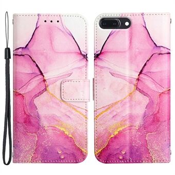 For 7 Plus/8 Plus  YB Pattern Printing Leather Series-5 Marble Pattern Fashionable PU Leather Case Wallet Stand Phone Shell