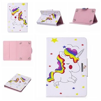 Pattern Printing Universal Leather Wallet Case for 10-inch Tablet PC