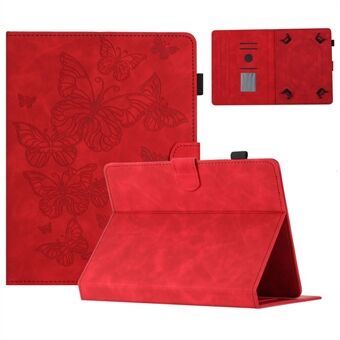 Butterfly-præget Stand til 10-tommer tablet, kortholder PU-læder tabletcover