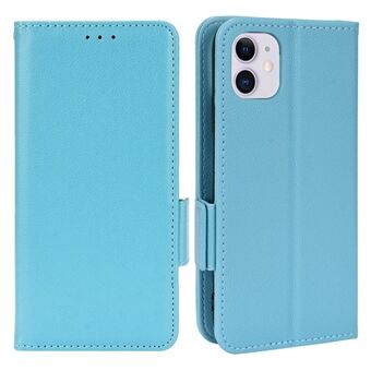 Til iPhone 11  Magnetisk Smartphone Shell Litchi Tekstur Anti-fingeraftryk PU Læder Stand Pung Etui Mobiltelefon Cover