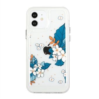 Flower Series for 12 mini  2mm Thickened Drop-proof Acrylic+TPU Electroplated Metal Buttons Cover Flower Pattern Printed Protective Phone Case