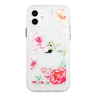 Flower Series for 12 mini  2mm Thickened Drop-proof Acrylic+TPU Electroplated Metal Buttons Cover Flower Pattern Printed Protective Phone Case