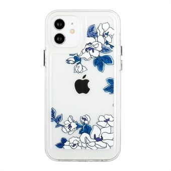 Flower Series for 12 mini  2mm Thickened Drop-proof Acrylic+TPU Electroplated Metal Buttons Cover Flower Pattern Printed Protective Phone Case