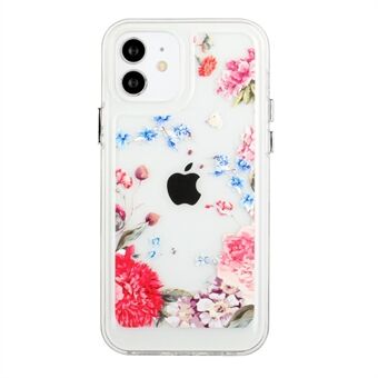 Flower Series for 12 mini  2mm Thickened Drop-proof Acrylic+TPU Electroplated Metal Buttons Cover Flower Pattern Printed Protective Phone Case