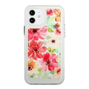 Flower Series for 12 mini  2mm Thickened Drop-proof Acrylic+TPU Electroplated Metal Buttons Cover Flower Pattern Printed Protective Phone Case