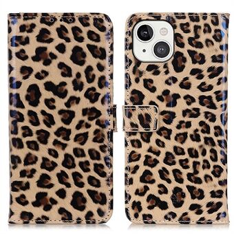 Fuld beskyttelse Leopard mønster PU læder Stand tegnebog telefon cover Shell til iPhone 13 