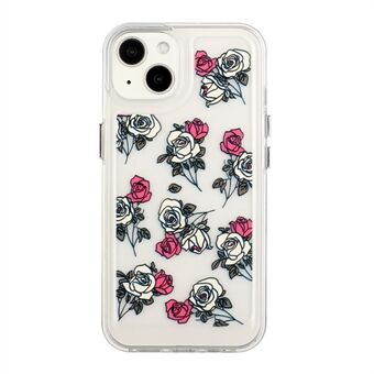 Flower Series for 13  Flower Pattern Printed 2mm Thickened Anti-drop Acrylic Back+Soft TPU Frame Phone Case Cover