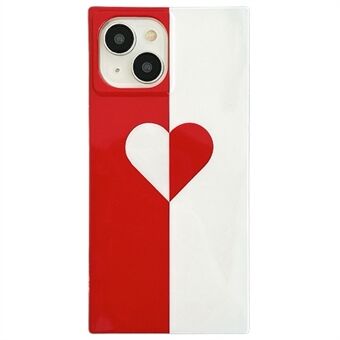 Til 13 Case Square Shape Love Heart Pattern Glossy TPU Anti-Drop Phone Cover