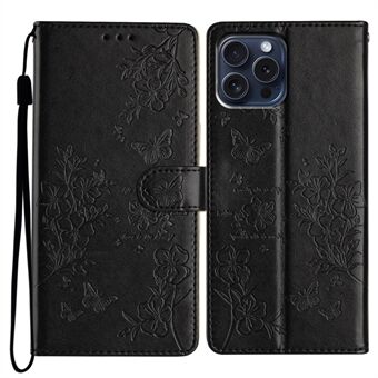 Til 13 Pro Wallet Etui Butterfly Floral Imprint Læder Telefon Cover med Stand