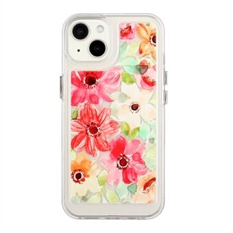 Flower Series for 13 mini  Acrylic+TPU Electroplated Metal Buttons Protector Flower Pattern Printed 2mm Thickened Shockproof Phone Case