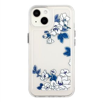 Flower Series for 13 mini  Acrylic+TPU Electroplated Metal Buttons Protector Flower Pattern Printed 2mm Thickened Shockproof Phone Case