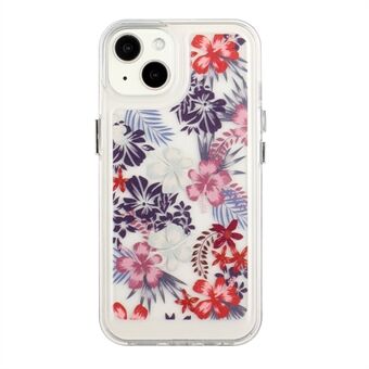 Flower Series for 13 mini  Acrylic+TPU Electroplated Metal Buttons Protector Flower Pattern Printed 2mm Thickened Shockproof Phone Case