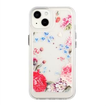 Flower Series for 13 mini  Acrylic+TPU Electroplated Metal Buttons Protector Flower Pattern Printed 2mm Thickened Shockproof Phone Case