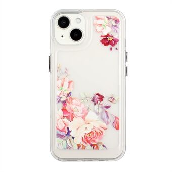 Flower Series for 13 mini  Acrylic+TPU Electroplated Metal Buttons Protector Flower Pattern Printed 2mm Thickened Shockproof Phone Case