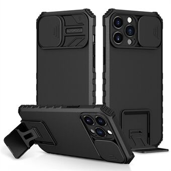 For 13 Pro Max  Adjustable Vertical Kickstand PC + TPU Case Camera Sliding Cover Phone Shell