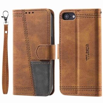 TTUDRCH 004 for 7/8 /SE (2020)/SE (2022) Shockproof Wallet Splicing Design PU Leather Skin-touch Feeling Stand Cover with RFID Blocking Function