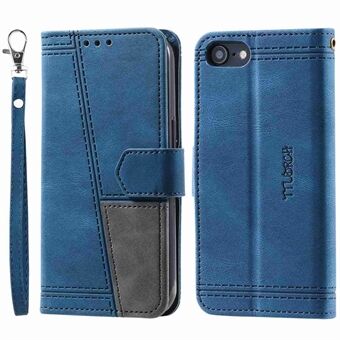 TTUDRCH 004 for 7/8 /SE (2020)/SE (2022) Shockproof Wallet Splicing Design PU Leather Skin-touch Feeling Stand Cover with RFID Blocking Function