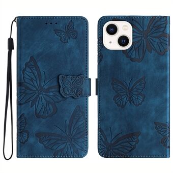 Til iPhone 14 PU-læder Flip-etui Anti-drop- Stand tegnebog Butterfly påtrykt hud-touch telefoncover